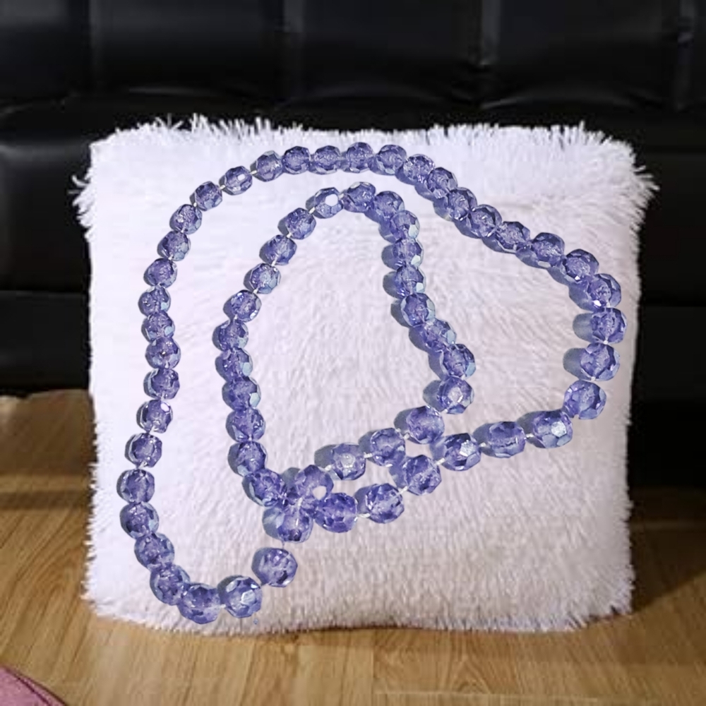 Violet Color Necklace w/ Multifaceted Shiny Beads